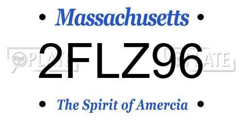 2FLZ96 Massachusetts License Plate