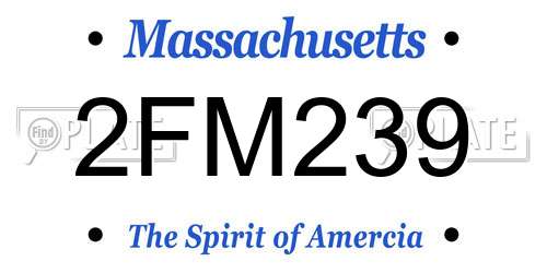 2FM239 Massachusetts License Plate