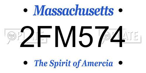 2FM574 Massachusetts License Plate