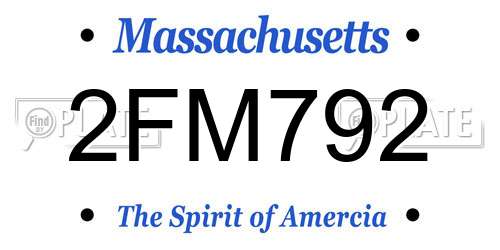 2FM792 Massachusetts License Plate