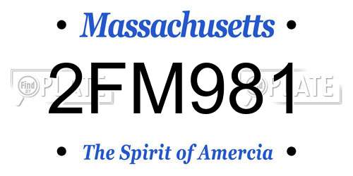 2FM981 Massachusetts License Plate