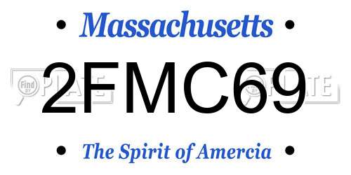 2FMC69 Massachusetts License Plate