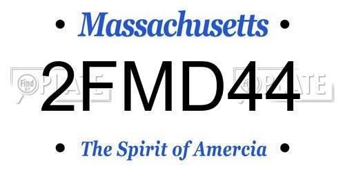2FMD44 Massachusetts License Plate