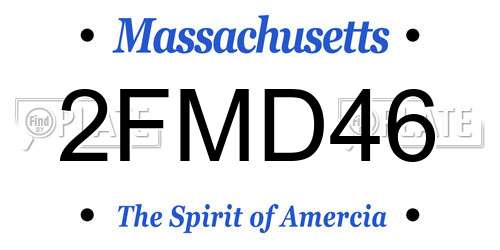 2FMD46 Massachusetts License Plate