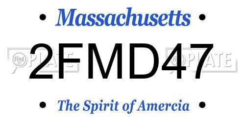 2FMD47 Massachusetts License Plate