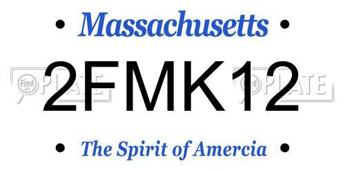 2FMK12 Massachusetts License Plate