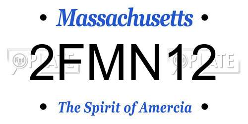 2FMN12 Massachusetts License Plate