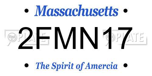 2FMN17 Massachusetts License Plate