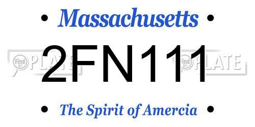 2FN111 Massachusetts License Plate