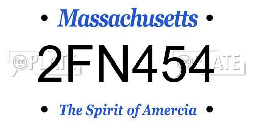 2FN454 Massachusetts License Plate