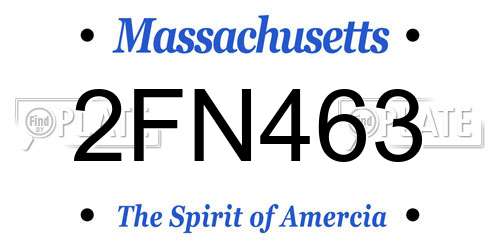 2FN463 Massachusetts License Plate