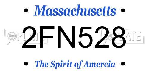2FN528 Massachusetts License Plate