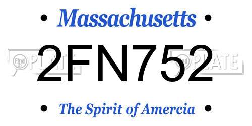 2FN752 Massachusetts License Plate