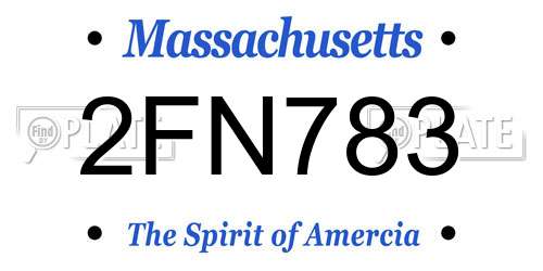 2FN783 Massachusetts License Plate