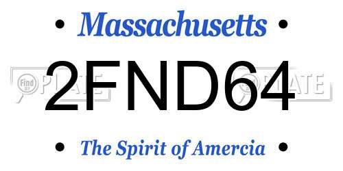 2FND64 Massachusetts License Plate
