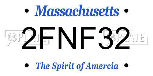 2FNF32 Massachusetts License Plate