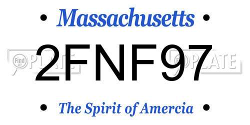 2FNF97 Massachusetts License Plate