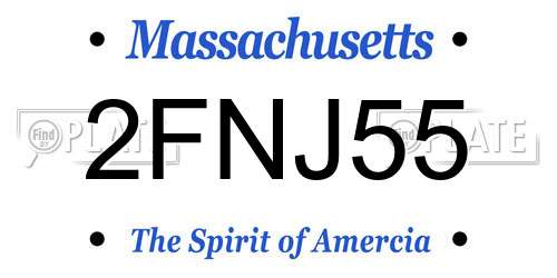 2FNJ55 Massachusetts License Plate