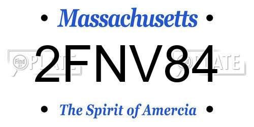 2FNV84 Massachusetts License Plate