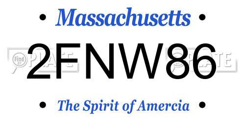 2FNW86 Massachusetts License Plate