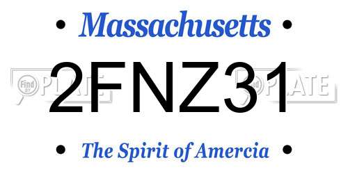 2FNZ31 Massachusetts License Plate