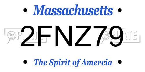 2FNZ79 Massachusetts License Plate