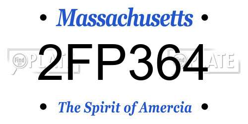 2FP364 Massachusetts License Plate