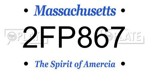 2FP867 Massachusetts License Plate