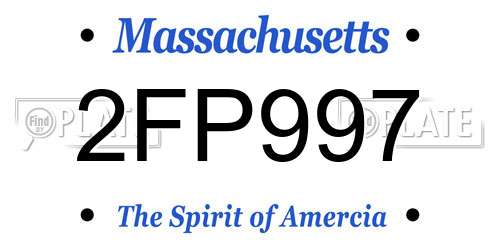 2FP997 Massachusetts License Plate