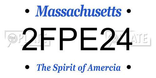 2FPE24 Massachusetts License Plate