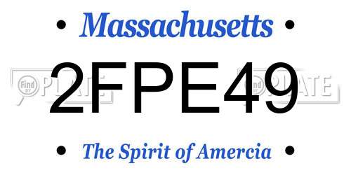 2FPE49 Massachusetts License Plate