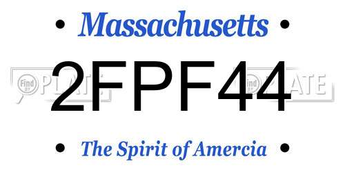 2FPF44 Massachusetts License Plate