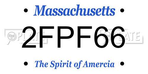 2FPF66 Massachusetts License Plate