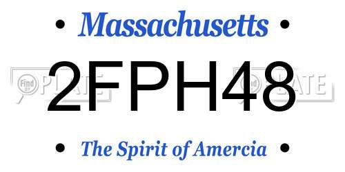 2FPH48 Massachusetts License Plate