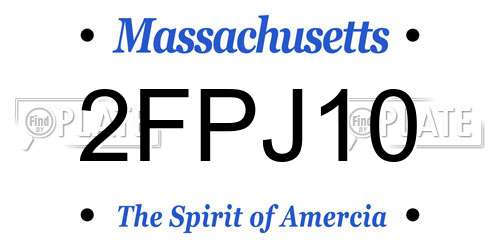2FPJ10 Massachusetts License Plate