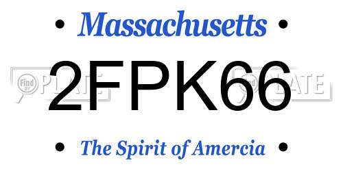 2FPK66 Massachusetts License Plate