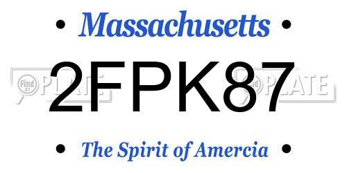 2FPK87 Massachusetts License Plate