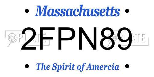 2FPN89 Massachusetts License Plate