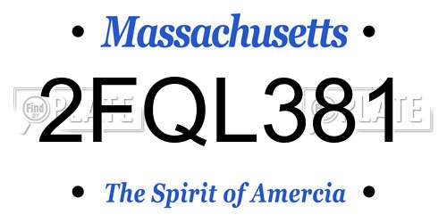 2FQL381 Massachusetts License Plate