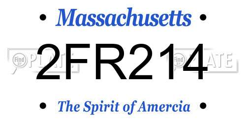 2FR214 Massachusetts License Plate