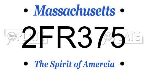 2FR375 Massachusetts License Plate