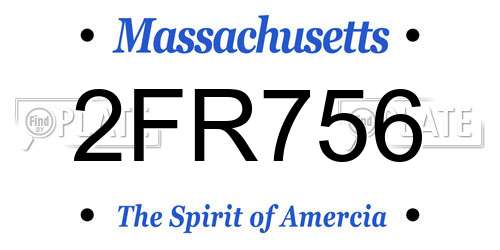 2FR756 Massachusetts License Plate