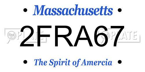 2FRA67 Massachusetts License Plate