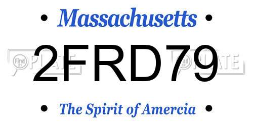 2FRD79 Massachusetts License Plate