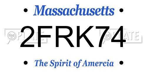 2FRK74 Massachusetts License Plate