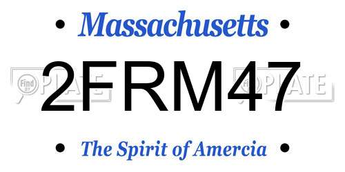 2FRM47 Massachusetts License Plate
