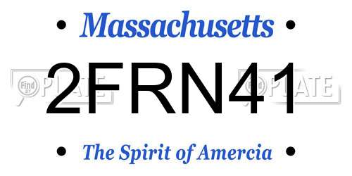2FRN41 Massachusetts License Plate