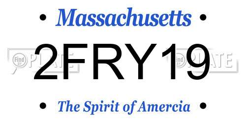 2FRY19 Massachusetts License Plate
