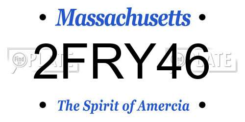 2FRY46 Massachusetts License Plate