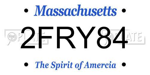 2FRY84 Massachusetts License Plate